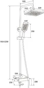 Душевая система со смесителем для ванны Osgard Fendi хром 67050 Душевая система со смесителем для ванны Osgard Fendi хром 67050, 2