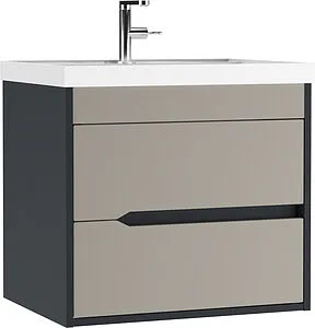 Тумба-умывальник подвесной Домино Karat 60 серый тауп DK3215T+4627173210164, 1