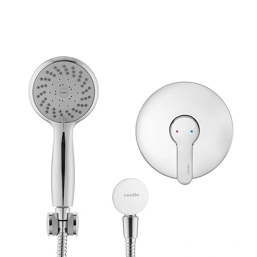 Смеситель для душа скрытого монтажа Swedbe Platta хром 5531