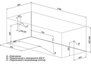 Ванна акриловая Aquanet Bright 180x80 00232987, 3