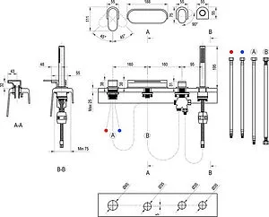 Смеситель на борт ванны на 4 отверстия Ravak Chrome чёрный матовый X070445, 2