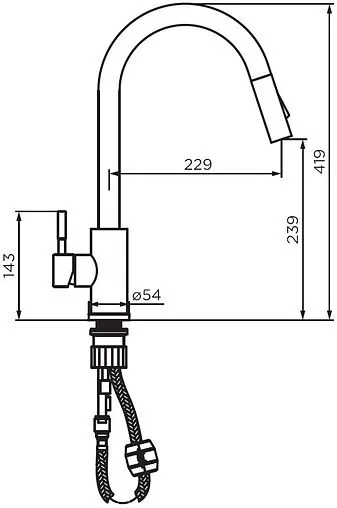 Смеситель для кухни с выдвижным изливом Dorff Logic хром D3007500