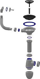 Сифон бутылочный для мойки с переливом Unicorn В411 Сифон бутылочный для мойки с переливом Unicorn В411, 2