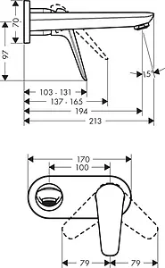 Смеситель для раковины из стены Hansgrohe Novus хром 71127000, 2