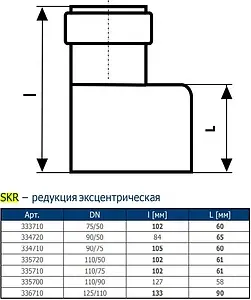 Патрубок переходной длинный внутренний бесшумный D=110x58мм Ostendorf Skolan Safe SKR 335720, 2