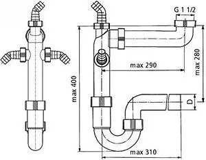 Сифон трубный для мойки Blanco 137287 Сифон трубный для мойки Blanco 137287, 2