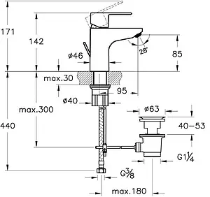 Смеситель для раковины VitrA Win S хром A42594EXP Смеситель для раковины VitrA Win S хром A42594EXP, 2