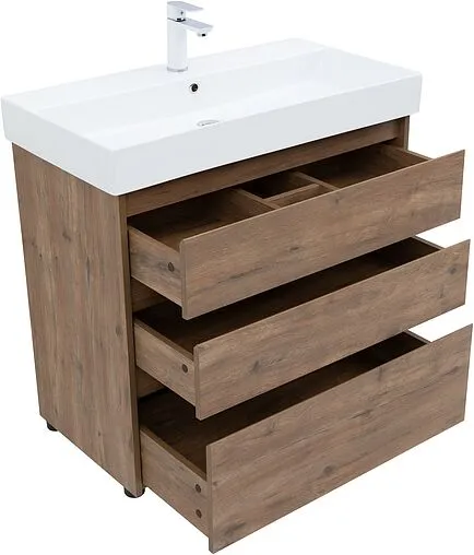 Тумба под умывальник напольная Aquanet Nova Lite 85 дуб рустикальный 00302477