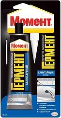 Герметик силиконовый санитарный 85мл белый Момент Гермент Герметик силиконовый санитарный 85мл белый Момент Гермент