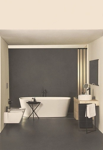 Смеситель для ванны напольный Ideal Standard Tonic II чёрный матовый/хром A6347XG