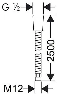 Шланг для лейки кухонного смесителя и смесителя на борт ванны Lemark 250см хром LE8052S, 2