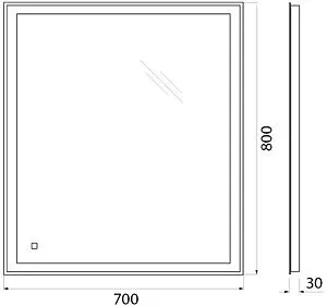 Зеркало с подсветкой BelBagno 70x80 SPC-GRT-700-800-LED-TCH Зеркало с подсветкой BelBagno 70x80 SPC-GRT-700-800-LED-TCH, 2