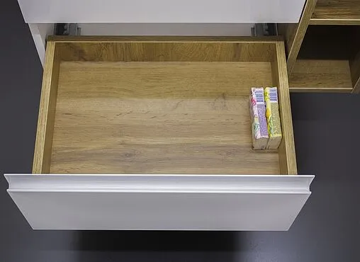 Тумба-умывальник подвесная Домино Frost 70 белый/дуб вотан DF3401T+641945