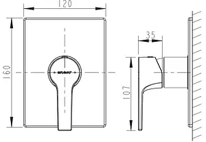 Смеситель для душа скрытого монтажа Bravat New Moon хром PB85179C-A-RUS Смеситель для душа скрытого монтажа Bravat New Moon хром PB85179C-A-RUS, 2