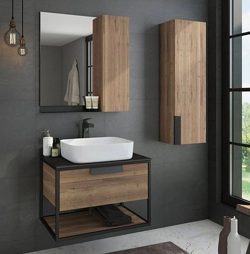 Шкаф-зеркало Comforty Кёльн 75 R дуб тёмный 00004149061CF