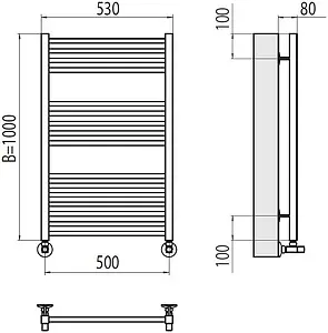 Полотенцесушитель водяной лесенка Terminus Сицилия П16 500х1000 полированная сталь 4670078530806, 2