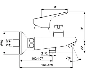 Смеситель для ванны Vidima Next хром BA371AA Смеситель для ванны Vidima Next хром BA371AA, 2