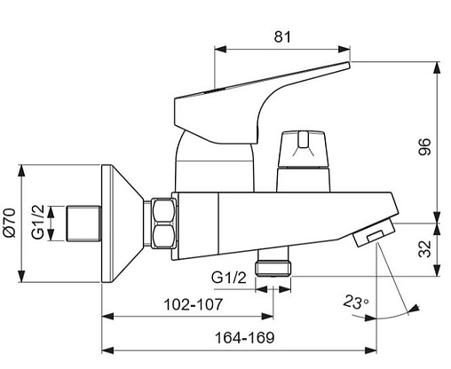 Смеситель для ванны Vidima Next хром BA371AA