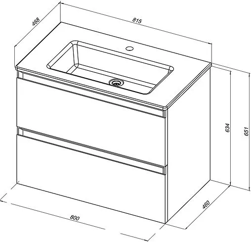 Тумба под умывальник подвесная Allen Brau Eclipse 2.0 80 белый 1.E1002.WM 2.0