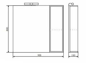 Шкаф-зеркало Comforty Сухуми 90 кофе полоска/белый, 2
