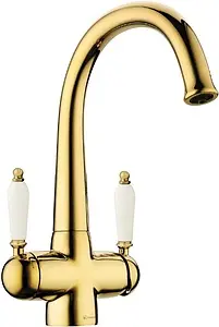 Смеситель для кухни с подключением к фильтру Omoikiri Okinawa-2-G золото 4994253 Смеситель для кухни с подключением к фильтру Omoikiri Okinawa-2-G золото 4994253, 1