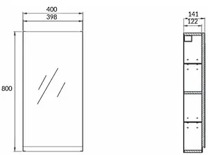 Шкаф-зеркало Cersanit Moduo 40 белый SB-LS-MOD40/Wh, 2