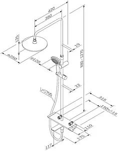 Душевая система с термостатом для ванны Am.Pm Spirit 2.0 хром F0770A500 Душевая система с термостатом для ванны Am.Pm Spirit 2.0 хром F0770A500, 2