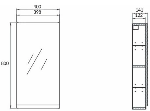 Шкаф-зеркало Cersanit Moduo 40 белый SB-LS-MOD40/Wh