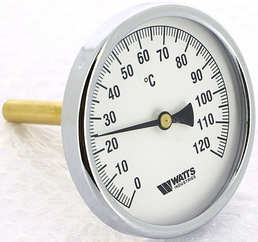 Термометр биметаллический Watts F+R801 100мм 120°С гильза 100мм ½&quot; 10006076