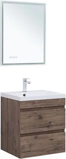 Тумба под умывальник подвесная Aquanet Нота New 60 дуб веллингтон/табак 00334191