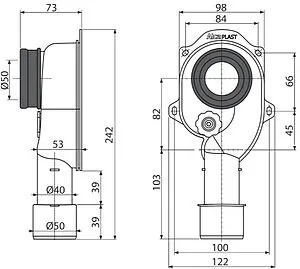 Сифон для писсуара AlcaPlast AG210901345, 2