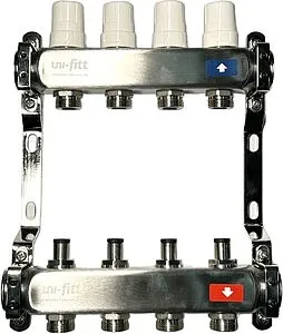 Группа коллекторная без расходомеров 4 отвода 1&quot;в/в x ¾&quot;ек Uni-fitt OPTIMAL 451B4304.RU, 1