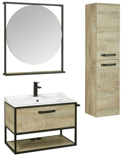 Тумба-умывальник подвесная Aquaton Лофт Фабрик 80 дуб эндгрейн 1A2424K1LTDU0