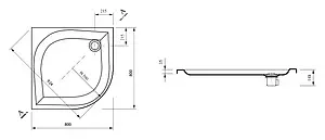 Поддон для душа Ravak Elipso-80 A224401210, 3