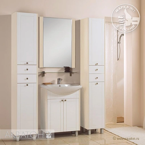 Тумба под умывальник напольная Aquaton Альпина 65 дуб молочный 1A133401AL530