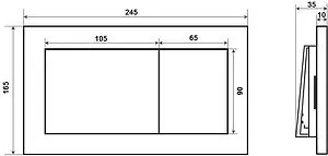 Клавиша смыва для унитаза Timo Reko FP-004W белый глянцевый Клавиша смыва для унитаза Timo Reko FP-004W белый глянцевый, 2