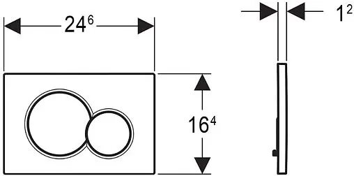 Клавиша смыва для унитаза Geberit Sigma 20 115.882.KN.1 кнопки/хром матовый, кольца/хром глянцевый