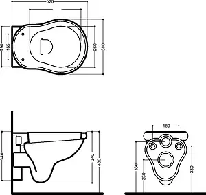 Унитаз подвесной Kerasan Retro белый 101501 Унитаз подвесной Kerasan Retro белый 101501, 2