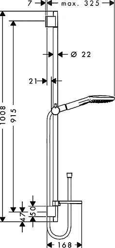Душевая стойка Hansgrohe Raindance Select E 120 3jet 90см хром 26621000