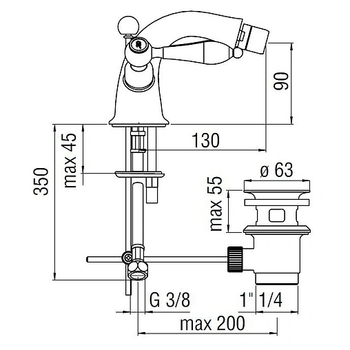 Смеситель для биде Nobili Antica хром/белый AT31119/6CR Смеситель для биде Nobili Antica хром/белый AT31119/6CR