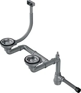 Сифон бутылочный для двойной мойки с переливом Omoikiri WK-1.5-S-IN 4998039, 1