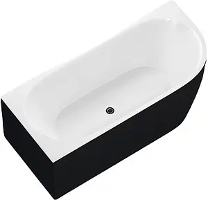 Ванна акриловая Aquanet Family Elegant A 180x80 Gloss Finish белый/панель Black matte 3805-N-GW-MB, 1