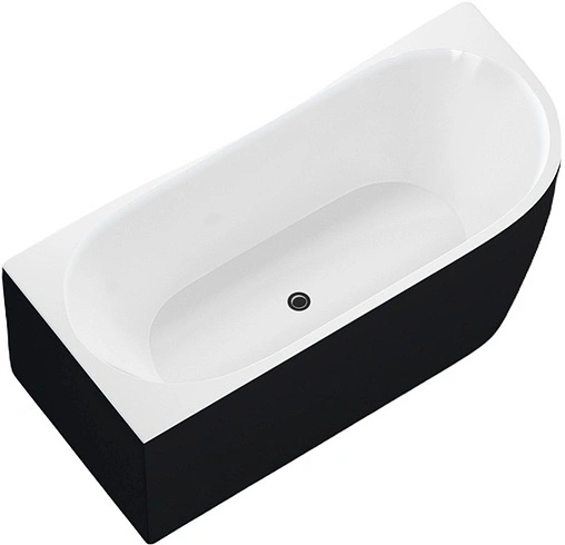 Ванна акриловая Aquanet Family Elegant A 180x80 Gloss Finish белый/панель Black matte 3805-N-GW-MB