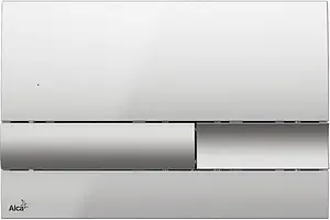 Клавиша смыва для унитаза AlcaPlast M1743 кнопки/хром матовый, панель/хром глянцевый, 1