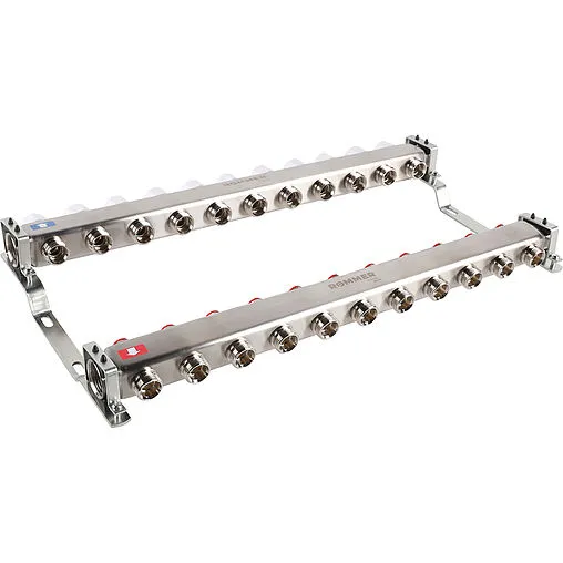 Группа коллекторная без расходомеров 11 отводов 1&quot;в/в x ¾&quot;ек Rommer RMS-3200-000011