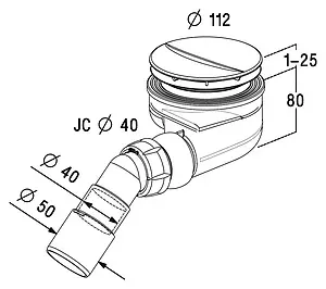 Сифон для душевого поддона Radaway хром TB90P Сифон для душевого поддона Radaway хром TB90P, 2