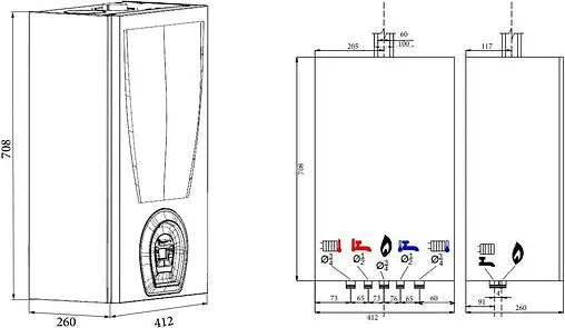 Настенный газовый котел двухконтурный турбированный 18кВт Federica Bugatti VARME 18 703111301 Настенный газовый котел двухконтурный турбированный 18кВт Federica Bugatti VARME 18 703111301