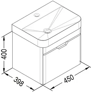 Тумба-умывальник подвесная ISVEA Fonte 48 антрацит 21SQS004048I+10SQ50048SV, 2