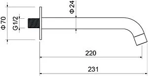 Излив для скрытого монтажа Aquatek Европа чёрный матовый AQ1341MB Излив для скрытого монтажа Aquatek Европа чёрный матовый AQ1341MB, 2