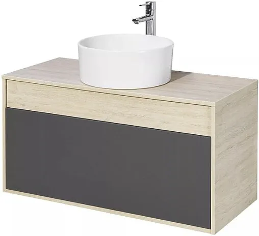 Тумба под умывальник подвесная Aquaton Лофт Урбан 100 графит/орегон 1A247701LQX60